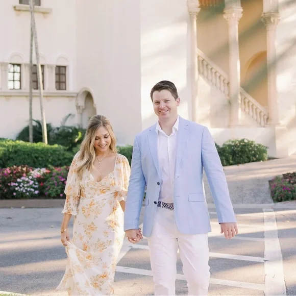 Luxxel Floral Maxi Dress in Cream and Orange Floral - Picture 2 of 3